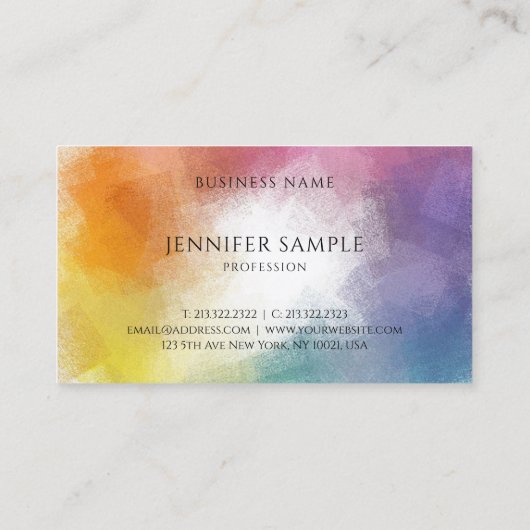 Aangepaste kleurrijke Abstracte moderne, elegante  Visitekaartje (Achterkant)