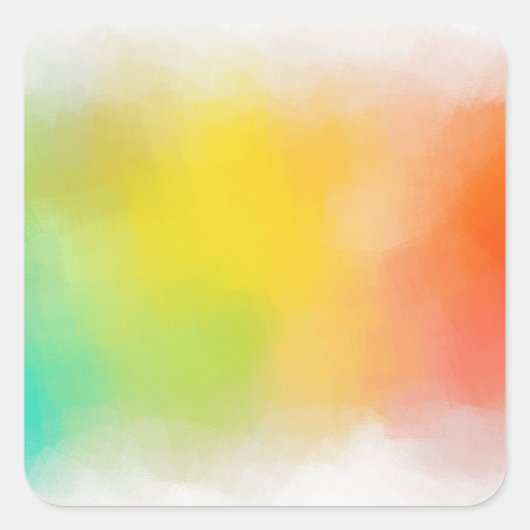 Aangepaste Kleurrijke Abstracte Roze Rood Geel Ora Vierkante Sticker (Voorkant)