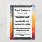 Aangepaste kleurrijke Afstuderen uitnodiging (Achterkant)