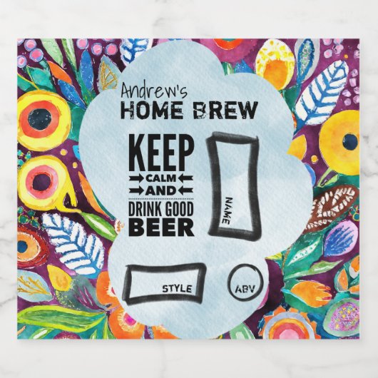 Aangepaste kleurrijke Art Home Bierflesetiketten B Bier Etiket (Enkel label)