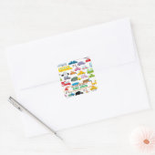 Aangepaste kleurrijke auto naam boekplaat vierkante sticker (Envelop)