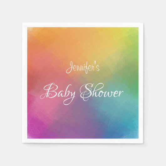 Aangepaste kleurrijke Baby shower Typografie Moder Servet (Voorkant)