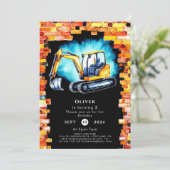 Aangepaste kleurrijke bouw verjaardag kaart (Staand voorkant)