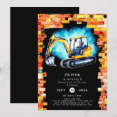 Aangepaste kleurrijke bouw verjaardag kaart (Voorkant / Achterkant)