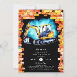 Aangepaste kleurrijke bouw verjaardag kaart