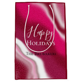 Aangepaste Kleurrijke Cool Candy Cane Red Happy Ho Medium Cadeauzakje