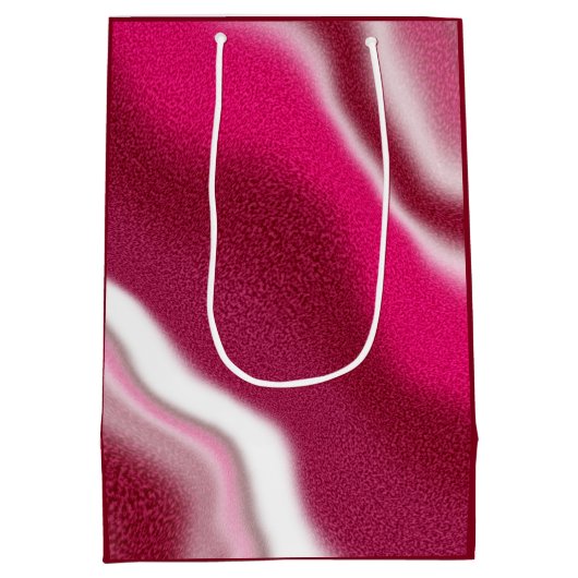 Aangepaste Kleurrijke Cool Candy Cane Red Happy Ho Medium Cadeauzakje (Achterkant)