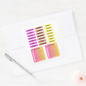 Aangepaste Kleurrijke Dagen van de Week Weekplanne Vierkante Sticker (Envelop)