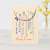 Aangepaste Kleurrijke Dangle Art Verjaardag Kaart (Gele Bloem)