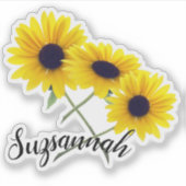 Aangepaste kleurrijke drievoudige zonnebloemfoto sticker (Voorkant)