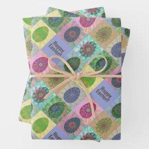 Aangepaste Kleurrijke Eieren Abstract Patroon Pase Inpakpapier Vel