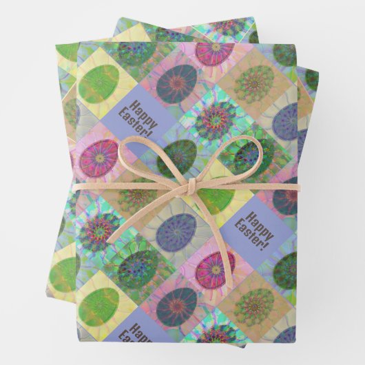 Aangepaste Kleurrijke Eieren Abstract Patroon Pase Inpakpapier Vel (In situ)