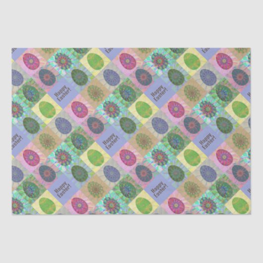 Aangepaste Kleurrijke Eieren Abstract Patroon Pase Tissuepapier (Voorkant)