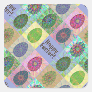 Aangepaste Kleurrijke Eieren Abstract Patroon Pase Vierkante Sticker