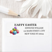 Aangepaste kleurrijke eieren Happy Easter Retourad Etiket (Insitu)