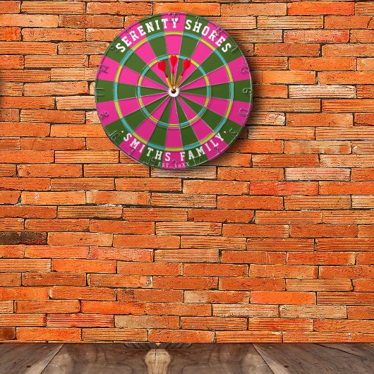 Aangepaste kleurrijke familienaam Cabine Vastgeste Dartbord