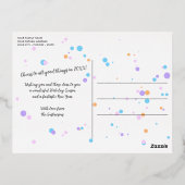 Aangepaste kleurrijke Festive Gold Fireworks-Confe Folie Feestdagen Briefkaart (Achterkant)