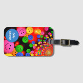 Aangepaste, kleurrijke, fijne glimlachen klusbubel bagagelabel (Voorkant (horizontaal))