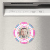 Aangepaste Kleurrijke Funky Moederdag Roze Ster Fo Magneet (Insitu (Vaatwasser))