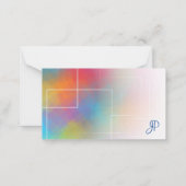 Aangepaste kleurrijke hand script monogram elegant notitiekaartje (Achterkant)