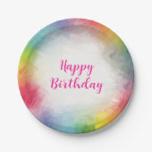 Aangepaste Kleurrijke Handgeschreven Tekst Gelukki Papieren Bordje (Voorkant)