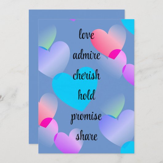 Aangepaste Kleurrijke Harten Valentijnsdag Feestdagenkaart (Voorkant / Achterkant)