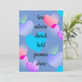 Aangepaste Kleurrijke Harten Valentijnsdag Feestdagenkaart (Staand voorkant)