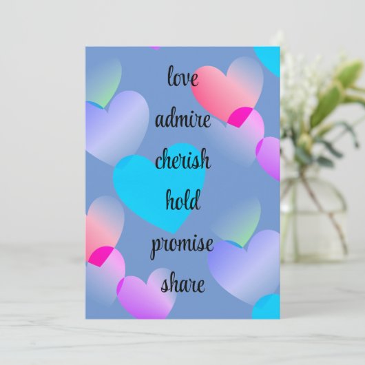 Aangepaste Kleurrijke Harten Valentijnsdag Feestdagenkaart (Staand voorkant)