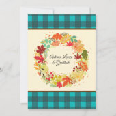 Aangepaste kleurrijke herfstbladeren Blauwgroen ch Feestdagenkaart (Voorkant)