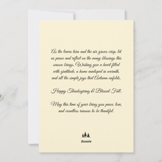 Aangepaste kleurrijke herfstbladeren Blauwgroen ch Feestdagenkaart (Achterkant)