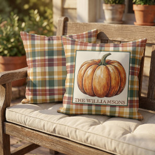 Aangepaste Kleurrijke Herfstkleuren Plaid Ruitpatr Buitenkussen