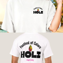 Aangepaste Kleurrijke Holi Lichtviering T-shirt