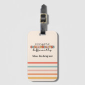 Aangepaste kleurrijke iedereen communiceert anders bagagelabel (Voorkant (verticaal))