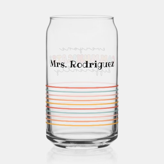 Aangepaste kleurrijke iedereen communiceert anders blikvorm glas (Achterkant)