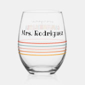 Aangepaste kleurrijke iedereen communiceert anders wijnglas zonder voet (Achterkant)