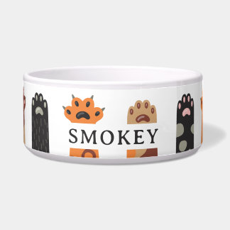 Aangepaste Kleurrijke Kattenpoten Voerbakje