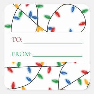 Aangepaste kleurrijke kerstverlichting Labels