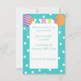 Aangepaste kleurrijke kinderen Birthday Party nodi Kaart