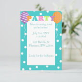 Aangepaste kleurrijke kinderen Birthday Party nodi Kaart (Staand voorkant)