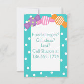 Aangepaste kleurrijke kinderen Birthday Party nodi Kaart (Achterkant)