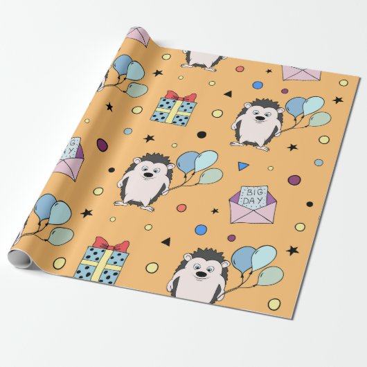 Aangepaste kleurrijke kinderverjaardag cadeaupapier (Uitgerold)