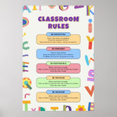 Aangepaste kleurrijke klassikale regels van de ler poster (Voorkant)