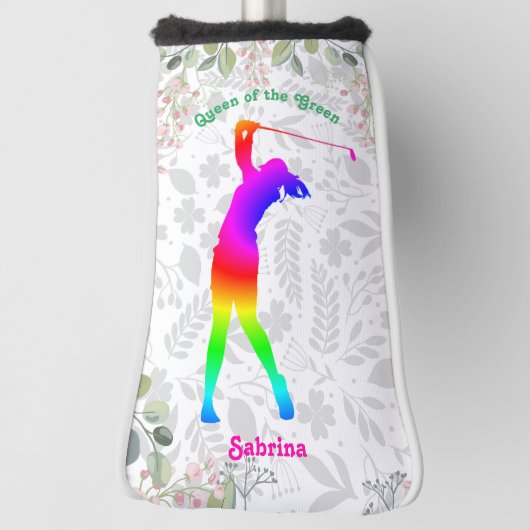 Aangepaste kleurrijke koningin van de Groenen Golfheadcover (Draai 90)