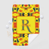 Aangepaste Kleurrijke Kunst Monogram Uw Initiële N Golfhanddoek (Insitu)