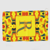 Aangepaste Kleurrijke Kunst Monogram Uw Initiële N Golfhanddoek (Horizontaal)