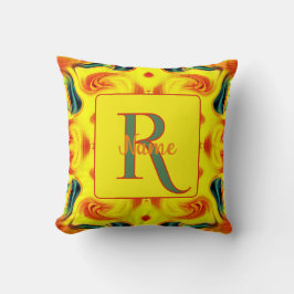 Aangepaste Kleurrijke Kunst Monogram Uw Initiële N Kussen