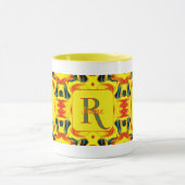 Aangepaste Kleurrijke Kunst Monogram Uw Initiële N Mok (Midden)