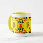 Aangepaste Kleurrijke Kunst Monogram Uw Initiële N Mok (Voorkant links)