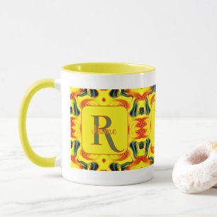 Aangepaste Kleurrijke Kunst Monogram Uw Initiële N Mok