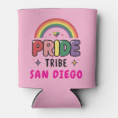 Aangepaste Kleurrijke LGBTQ + Rainbow Pride Tribe Blikjeskoeler (Voorkant)